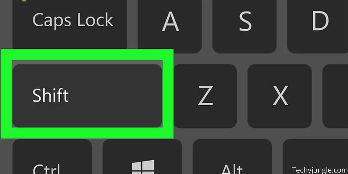 Shift key on keyboard