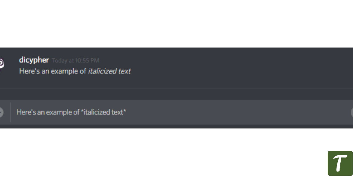 Italic in discord