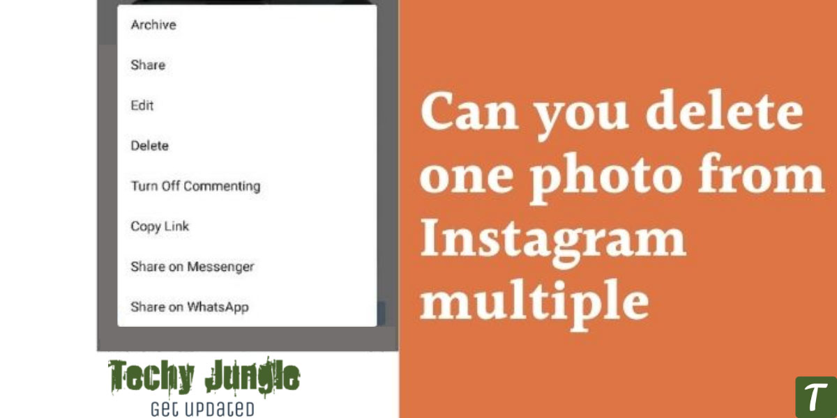 Can you delete one photo from multiple instagram photos