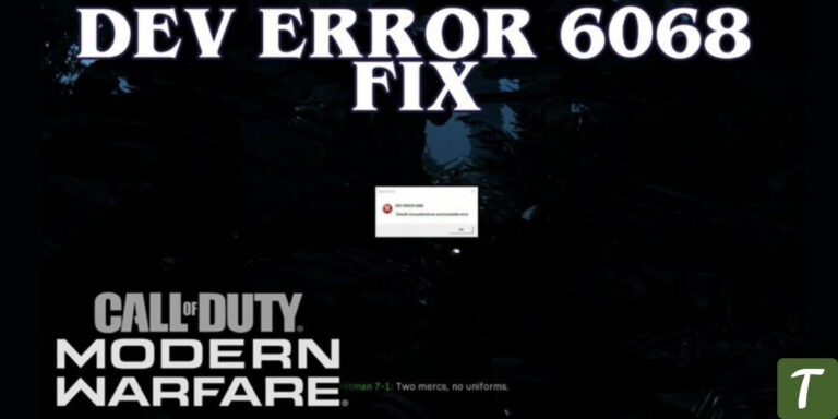Dev Error Code 6068
