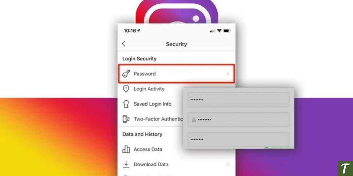 change instagaram password steps