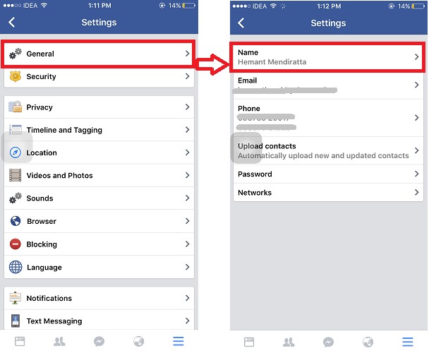 change profile name on facebook