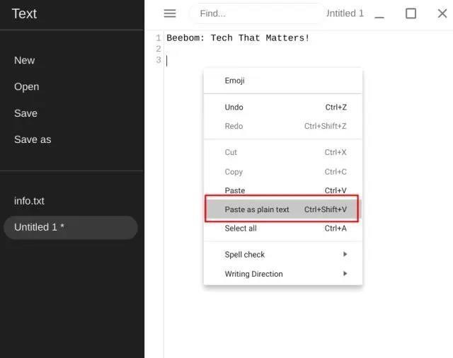 steps to paste on chromebook