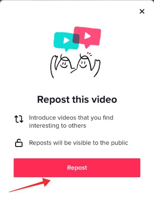 Repost Option on TikTok