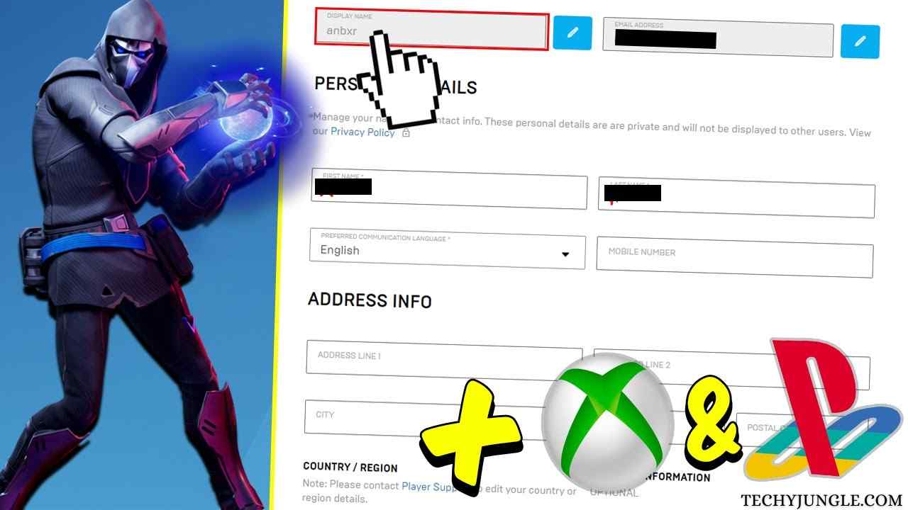 how to change username on fortnite