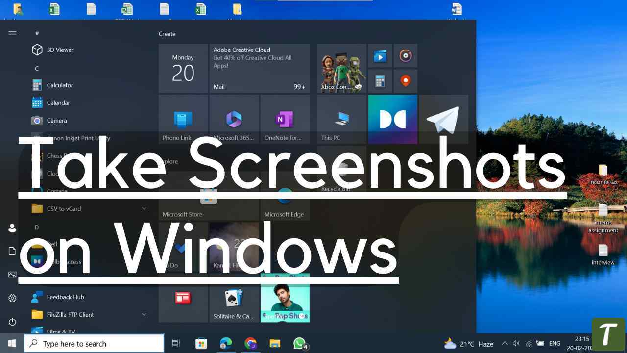 Take Screenshots on Windows